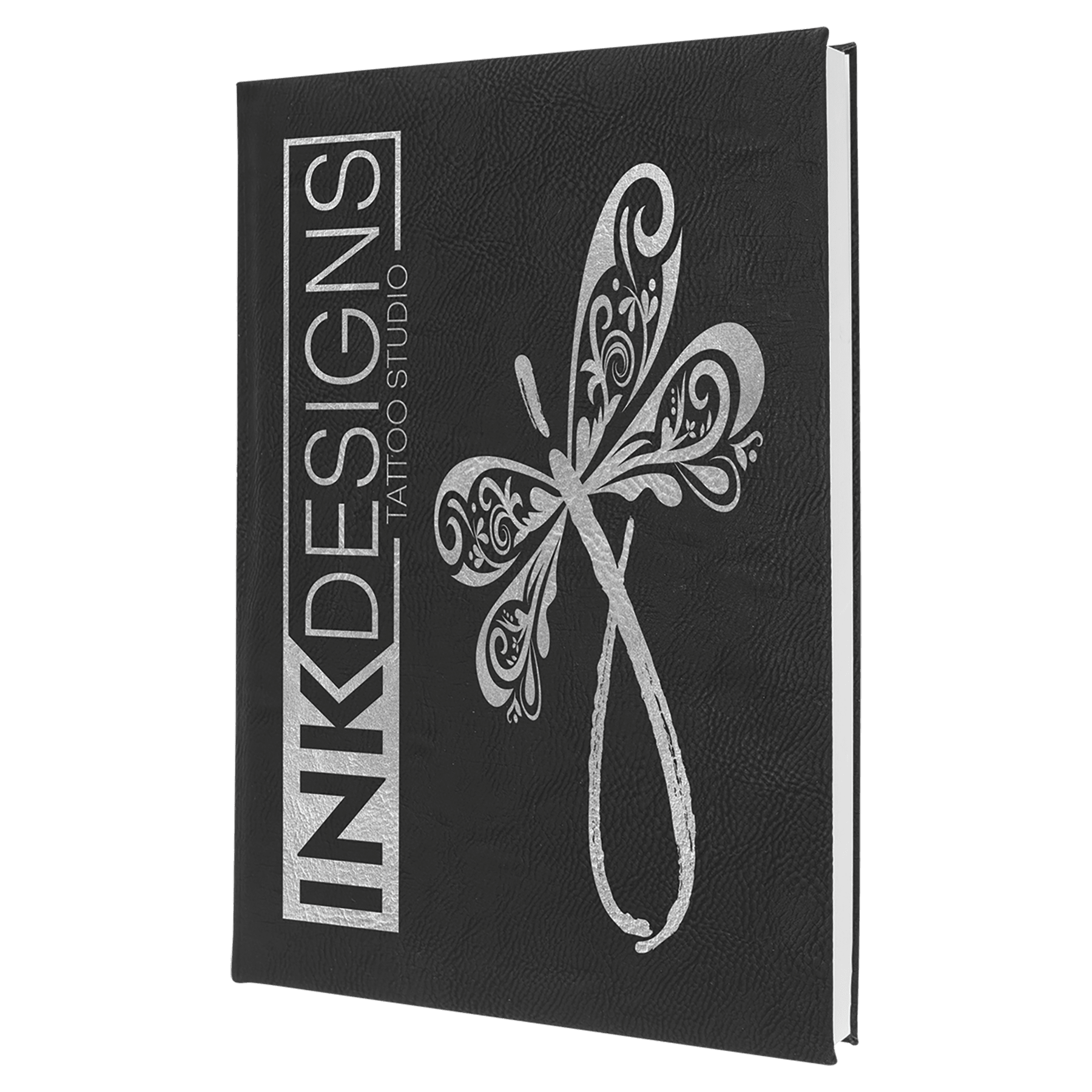 Black/Silver Leatherette Sketch Book with Unlined Notepad