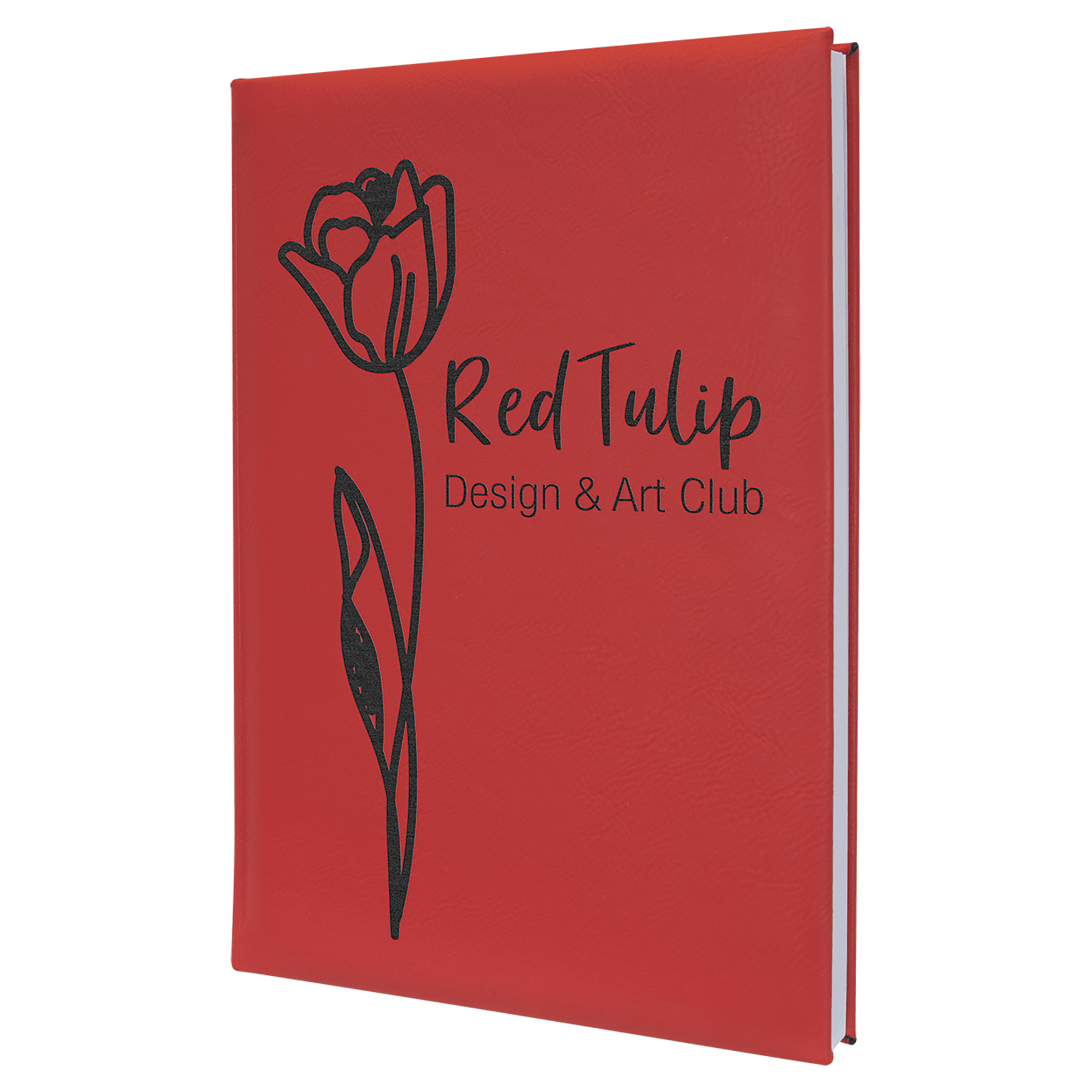 7" x 9.75" Red Leatherette Sketch Book with Unlined Notepad