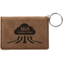 4.25" x 3" Dark Brown Leatherette Keychain ID Holder