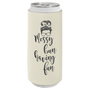 White Leatherette Slim Beverage Holder