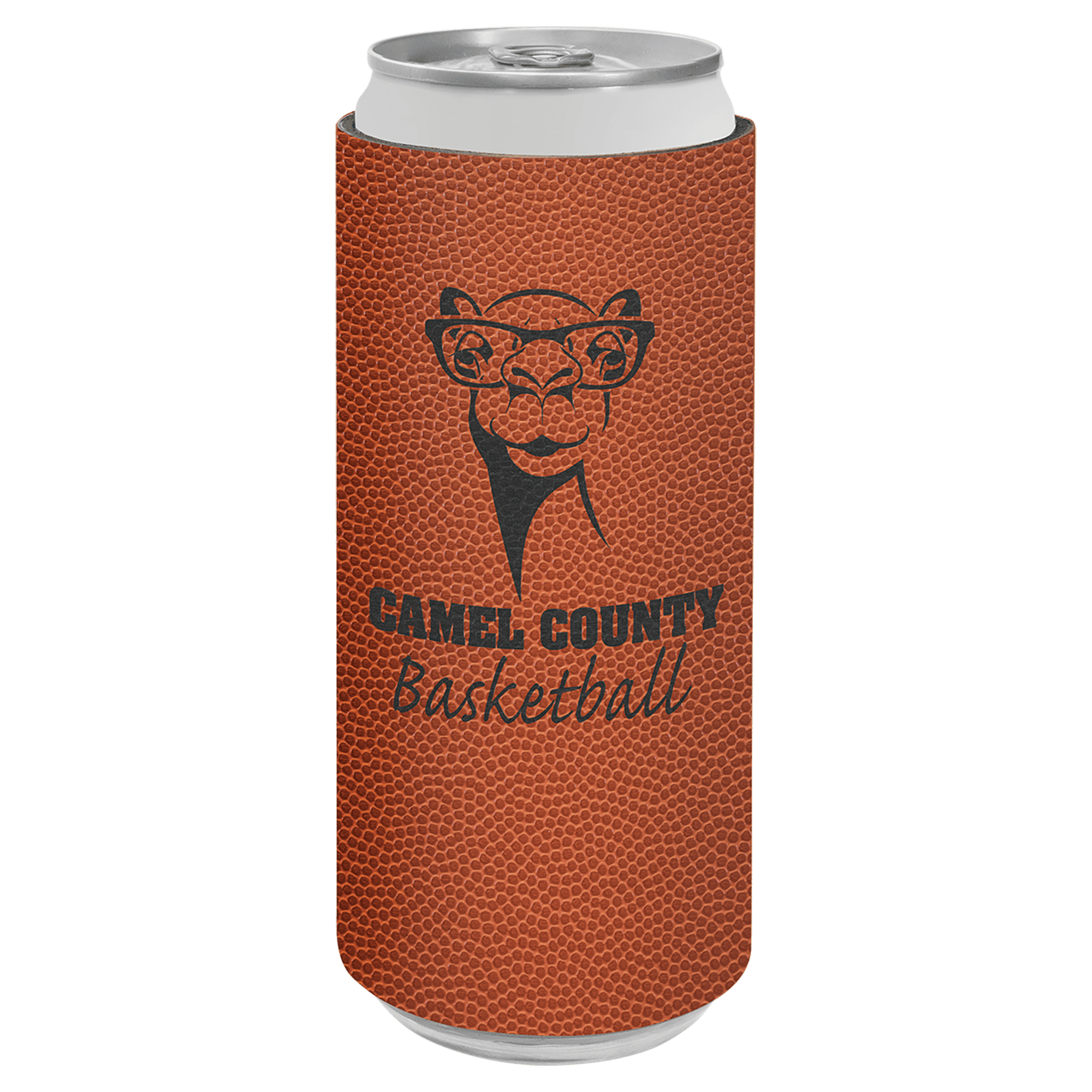 Basketball Leatherette Slim Beverage Holder