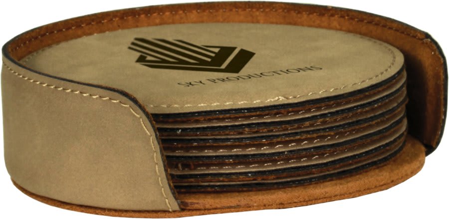 Leatherette 6 Coaster Set - CST19