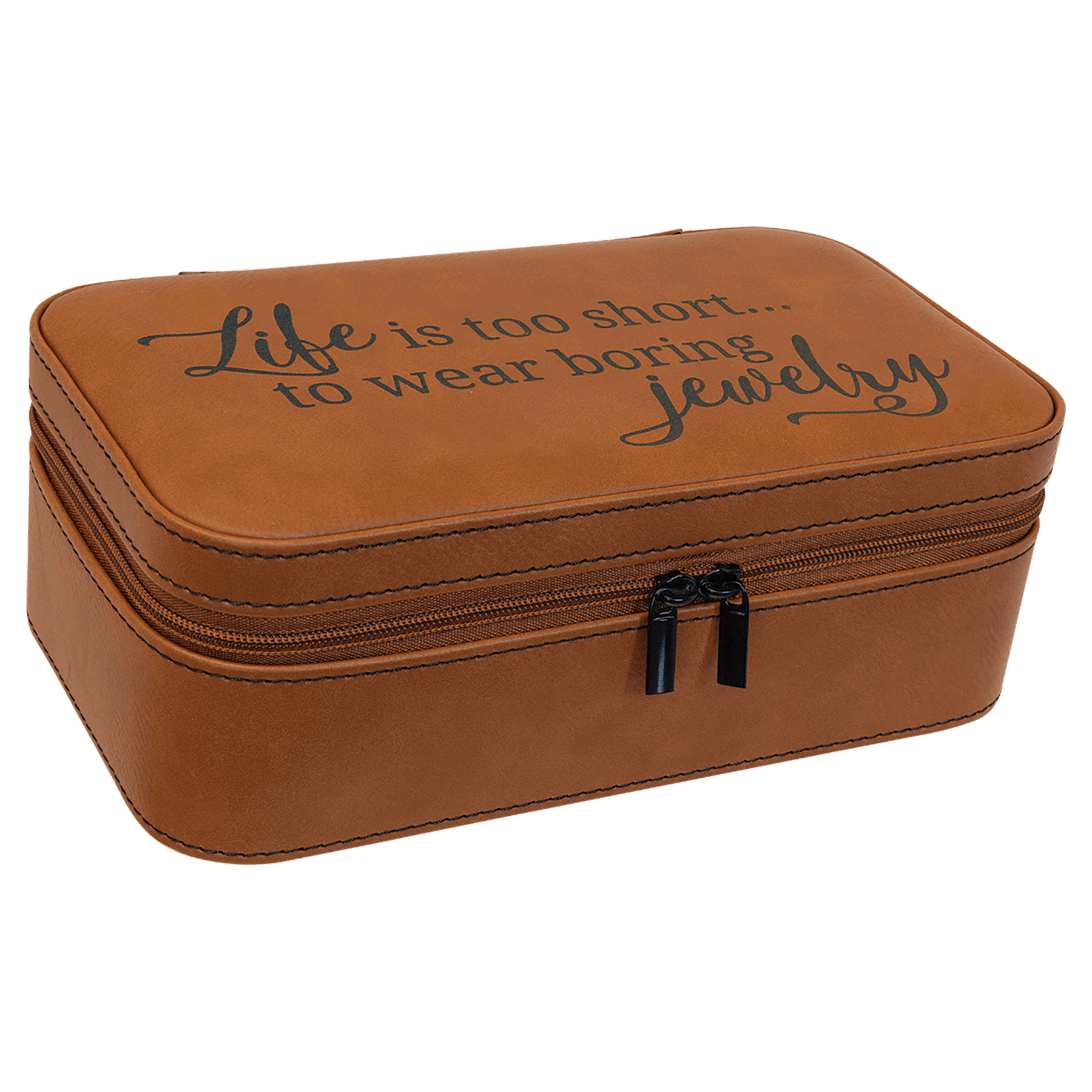 7.5" X 4.5" Rawhide Leatherette Jewelry Box