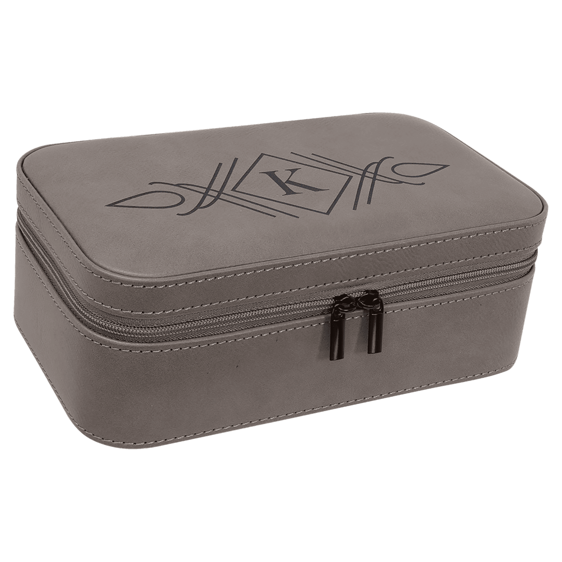 7.5" X 4.5" Gray Leatherette Jewelry Box