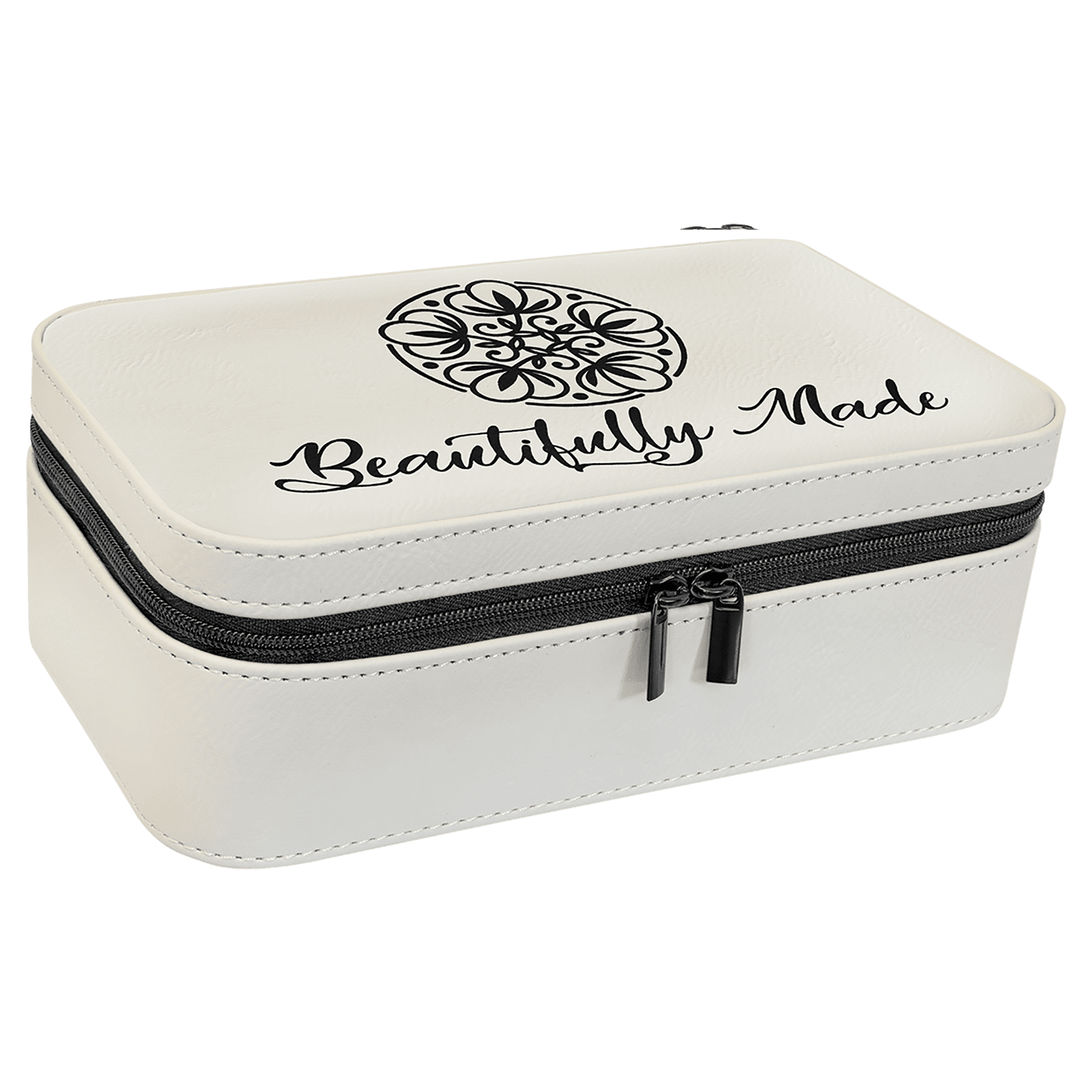 7.5" X 4.5" White Leatherette Jewelry Box