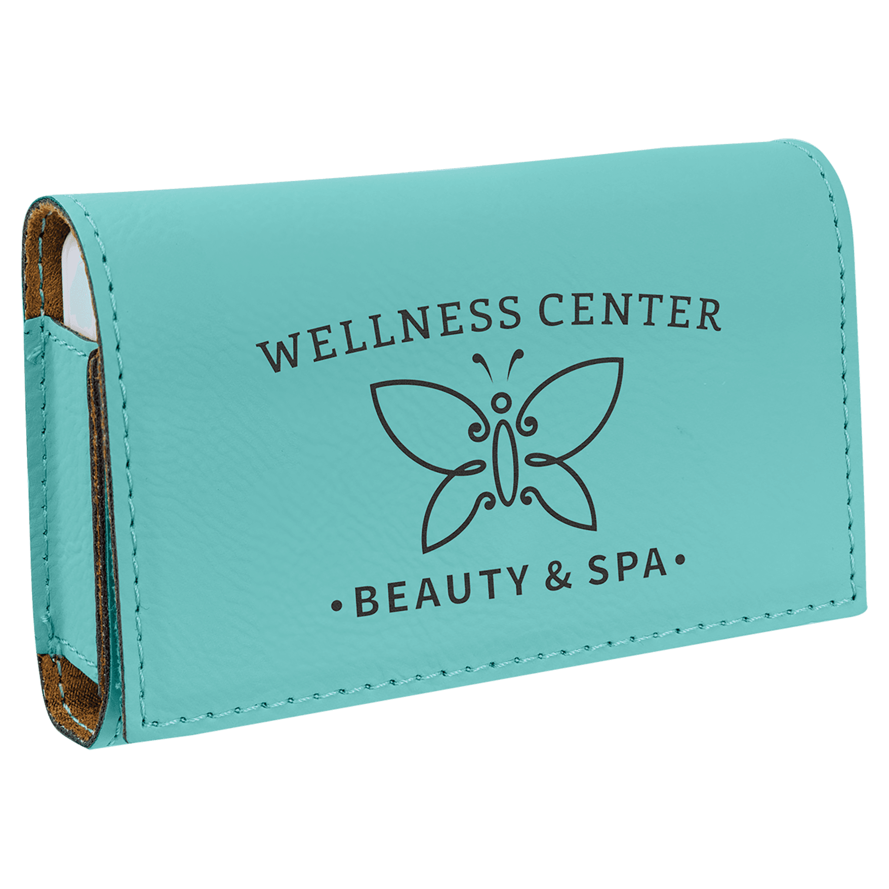4.75" x 3.1" Teal Leatherette  Pill Box