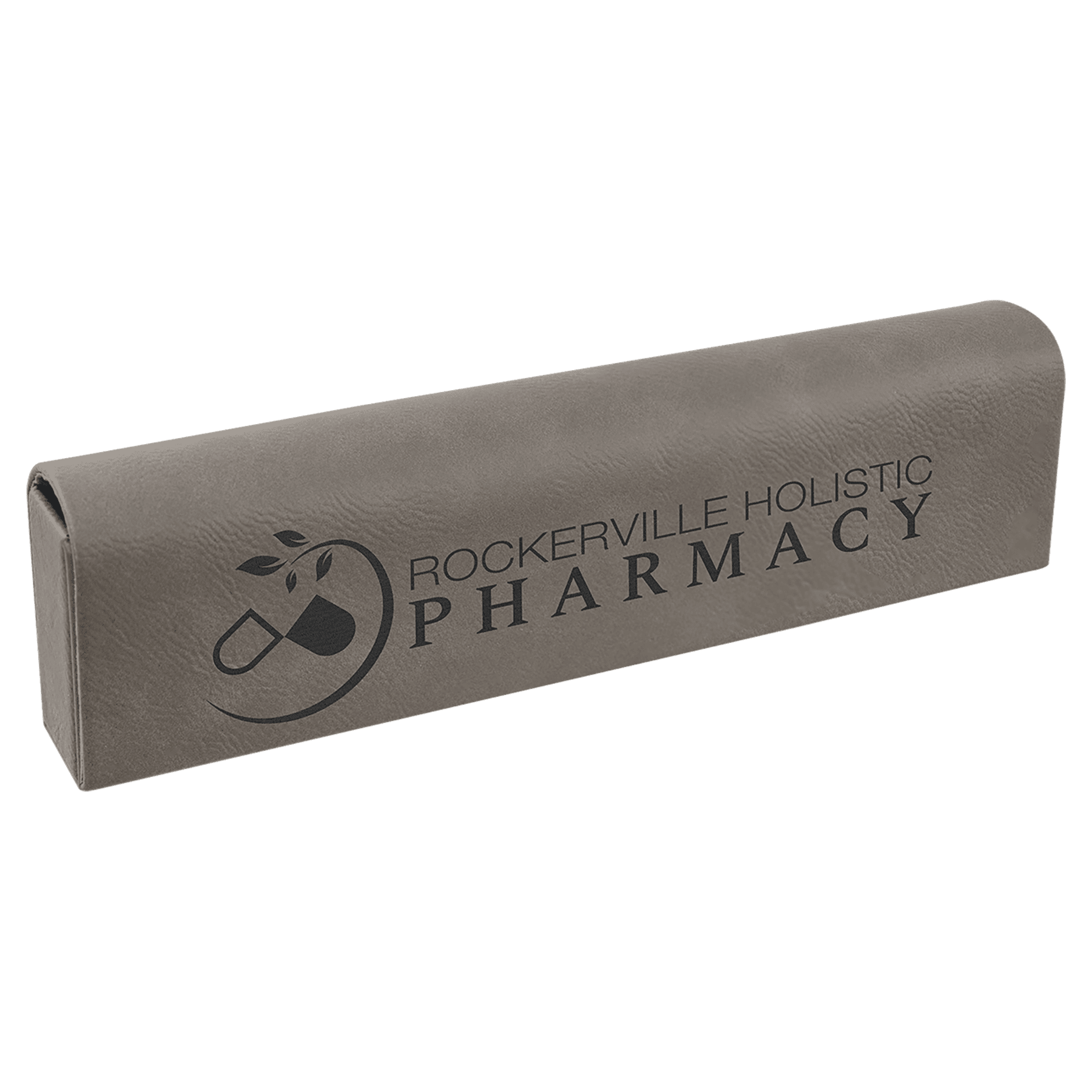 9.75" x 2.5" Gray Leatherette Pill Box