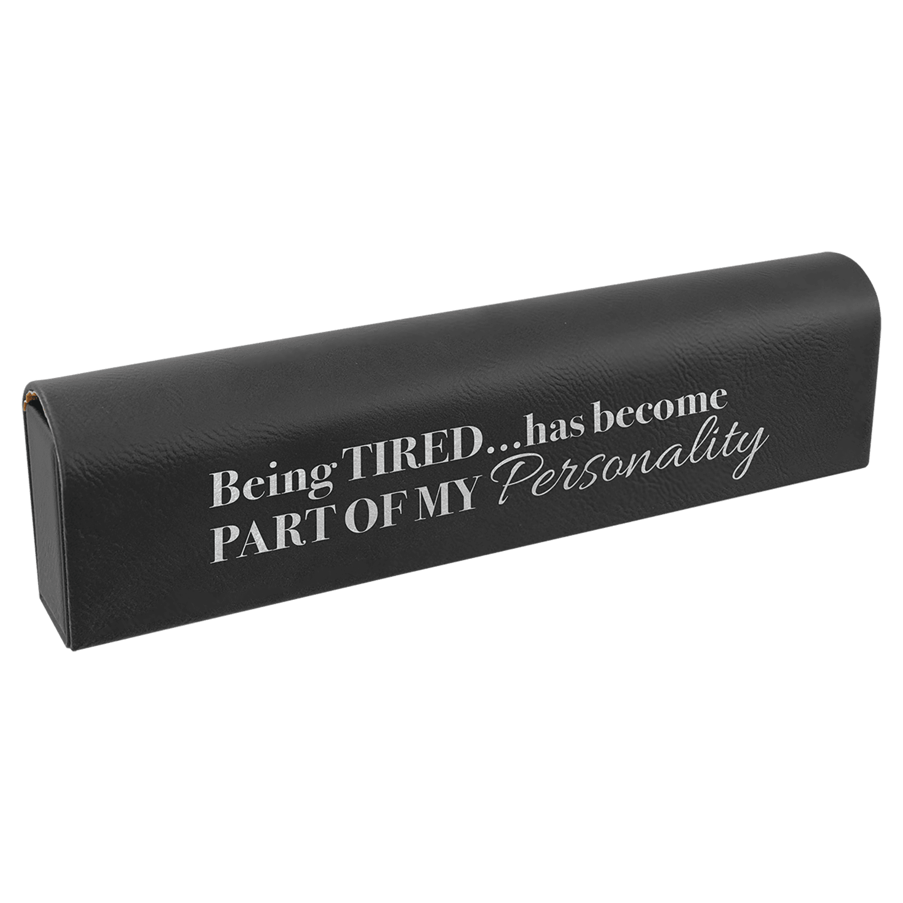 9.75" x 2.5" Black/Silver Leatherette Pill Box