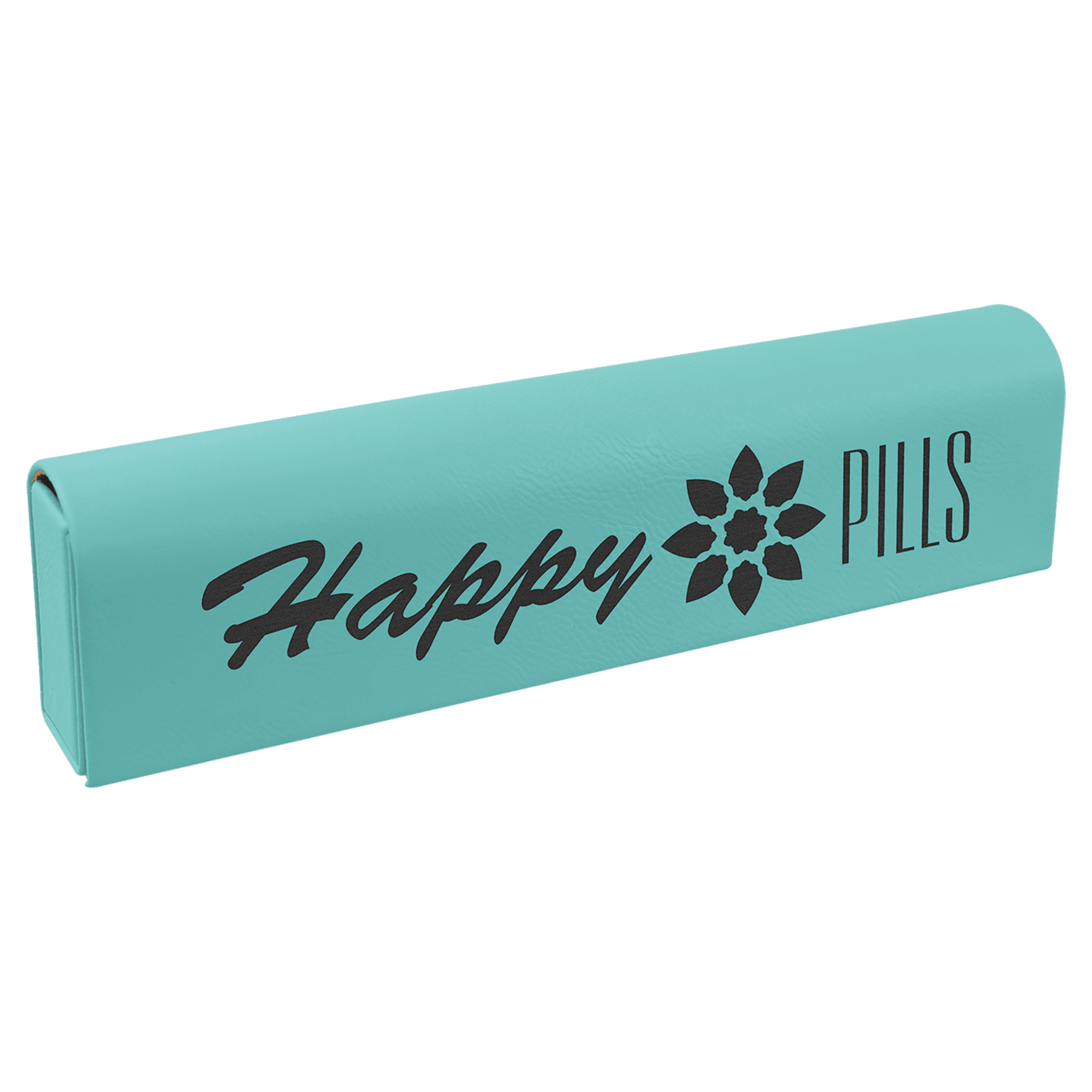 9.75" x 2.5" Teal Leatherette Pill Box