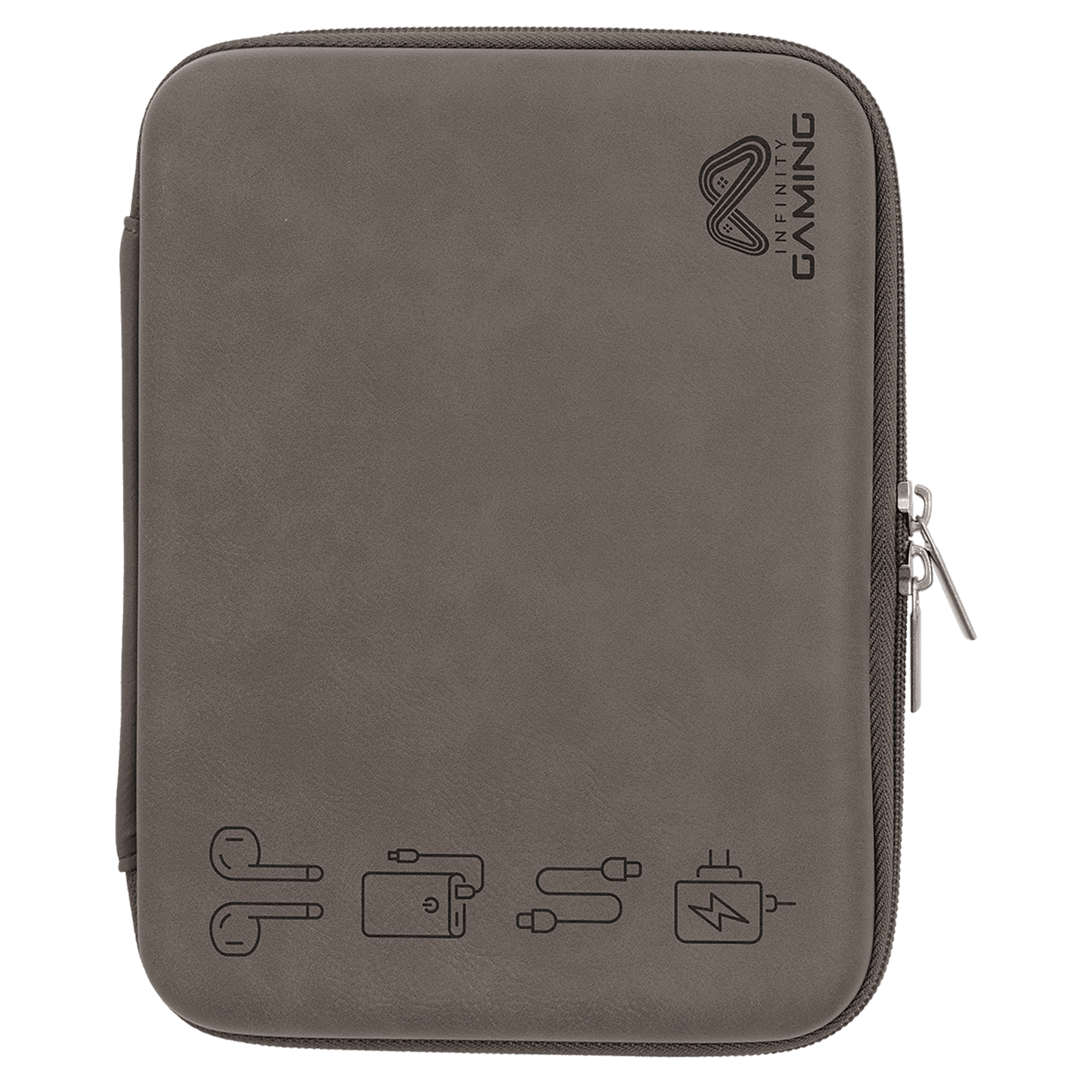 8.5" x 6" x 1.75" Gray Leatherette Cord Case