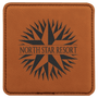 4" x 4" Square Rawhide Leatherette Coaster
