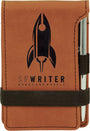 3.25" x 4.75" Rawhide Leatherette Mini Notepad with Pen