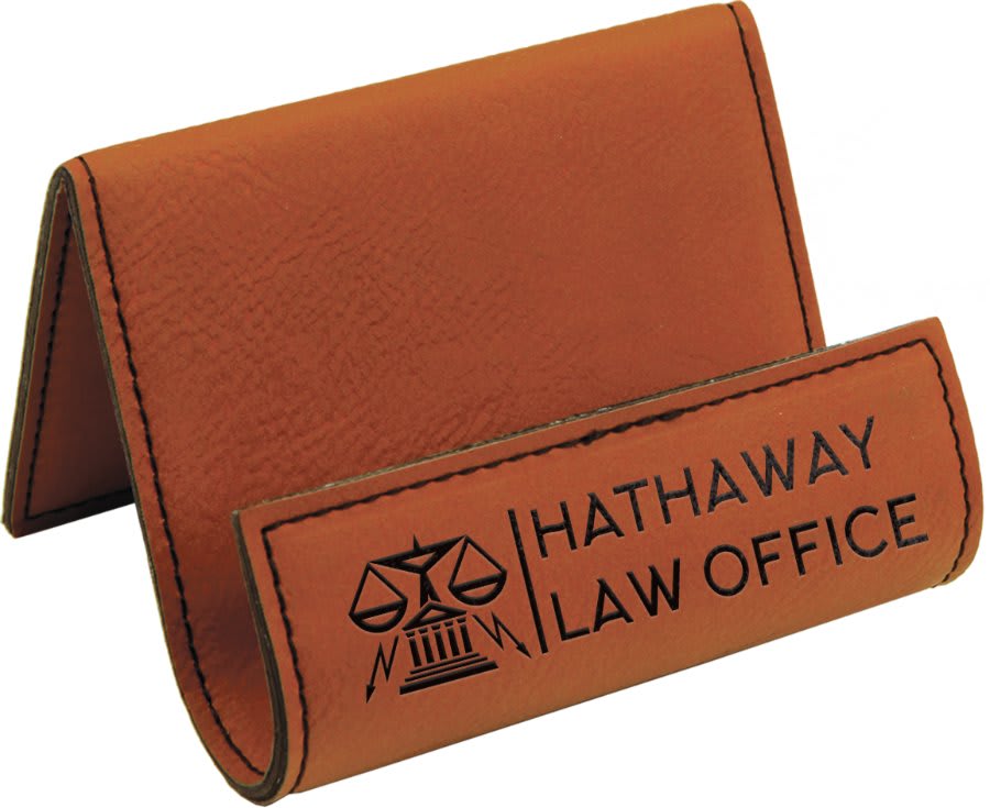 3.5" x 2.5" Rawhide Leatherette Holder Easel