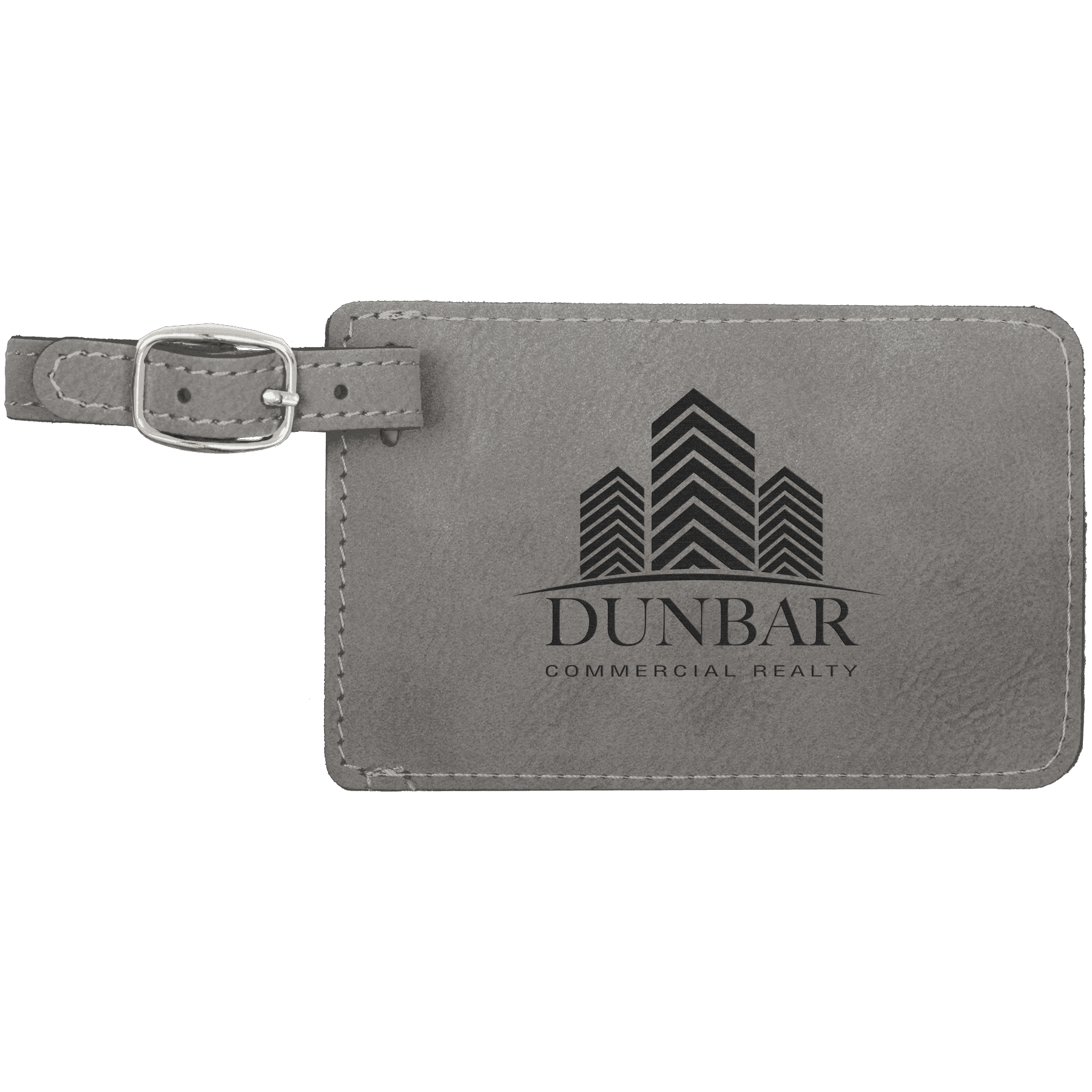 4.25" x 2.75" Gray Leatherette Luggage Tag