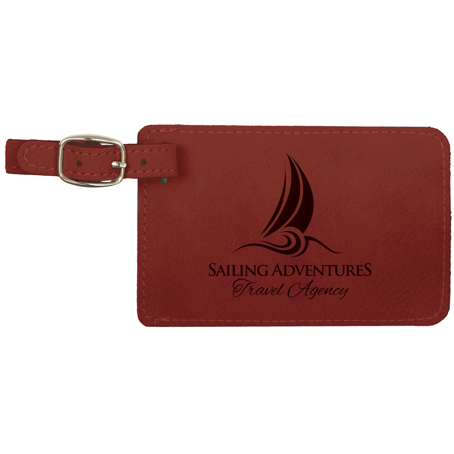 4.25" x 2.75" Rose Leatherette Luggage Tag
