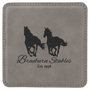 4" x 4" Square Gray Leatherette Coaster