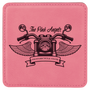 4" x 4" Square Pink Leatherette Coaster