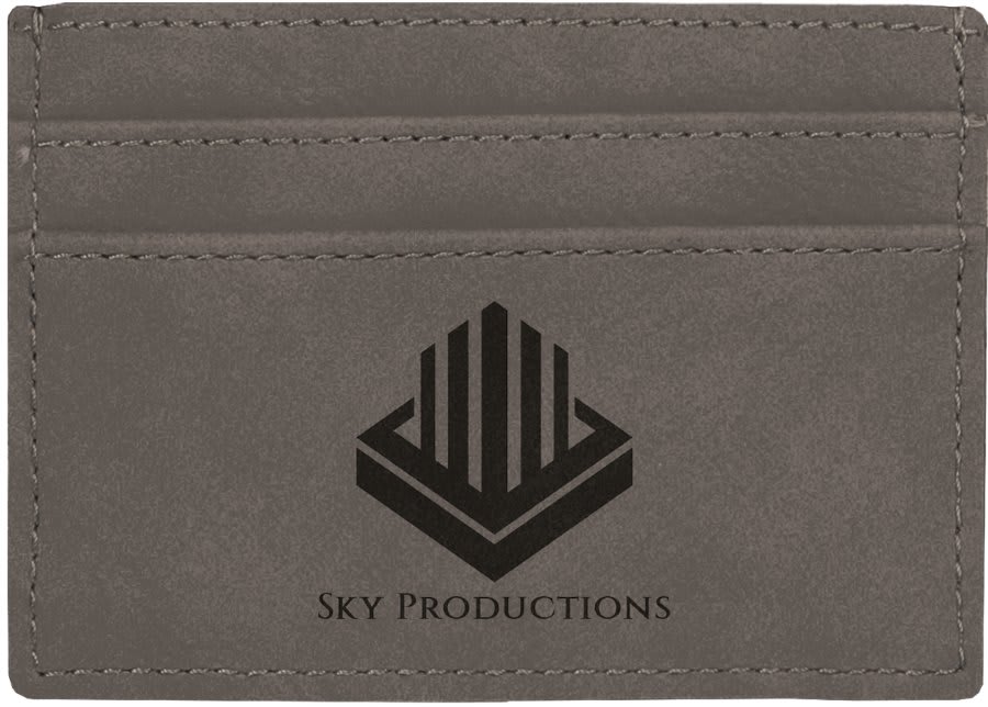 4" x 2.75" Gray Leatherette Wallet Clip
