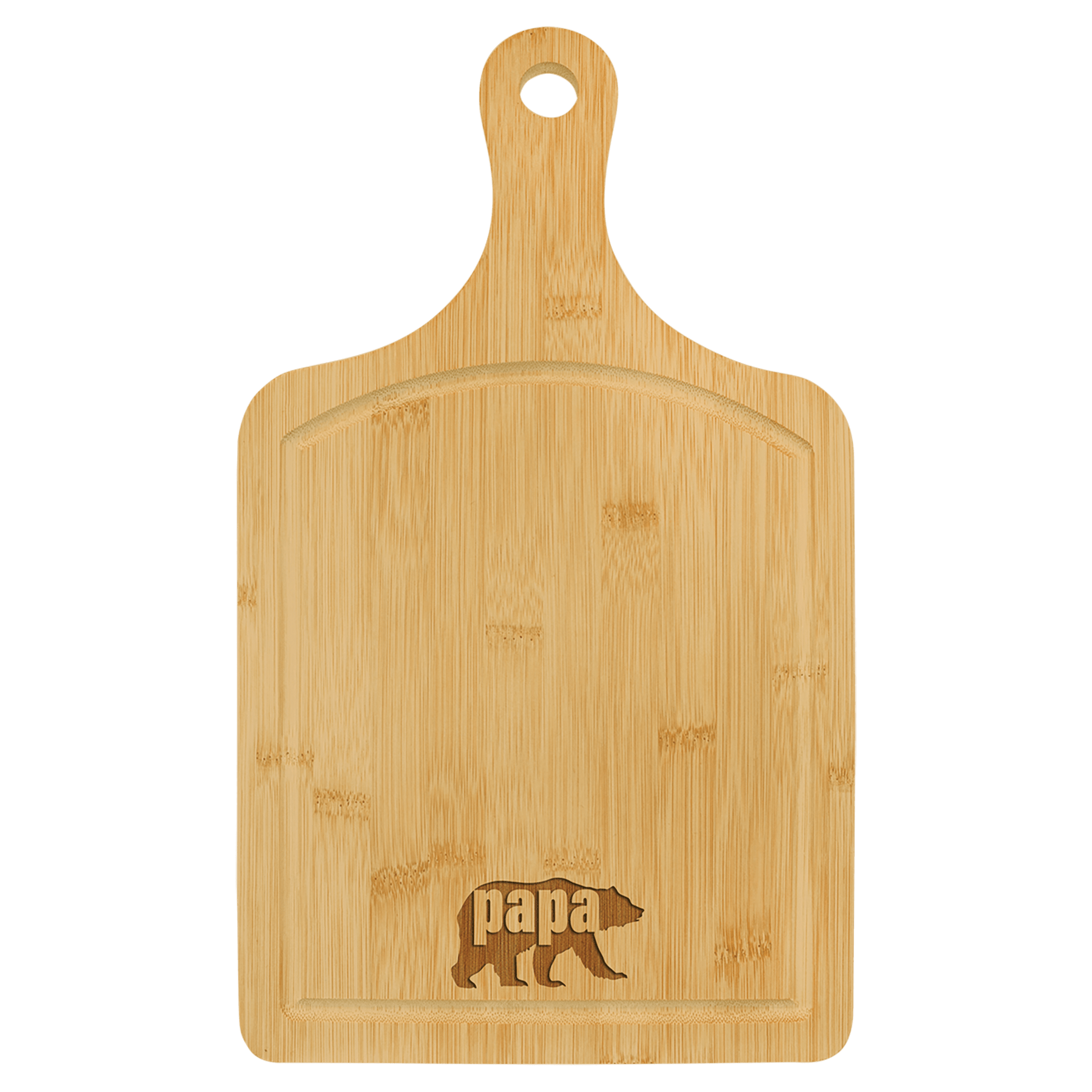 15.5" x 9" Bamboo Cutting Board Paddle Shape with Drip Ring