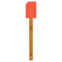11.75" Red Silicone Spatula with Bamboo Handle