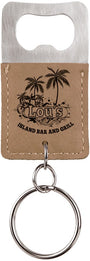 Rectangle Leatherette Bottle Opener Keychain - KCL11
