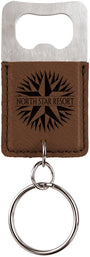 Rectangle Leatherette Bottle Opener Keychain - KCL11