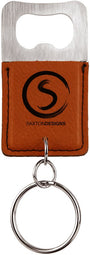 Rectangle Leatherette Bottle Opener Keychain - KCL11