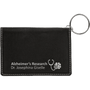 4.25" x 3" Black/Silver Leatherette Keychain ID Holder