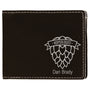 4.5" x 3.5" Black/Silver Leatherette Bifold Wallet
