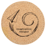 4" Round Cork Coaster with Stitching