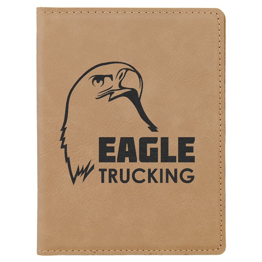 4.25" x 5.5" Light Brown Leatherette Passport Holder