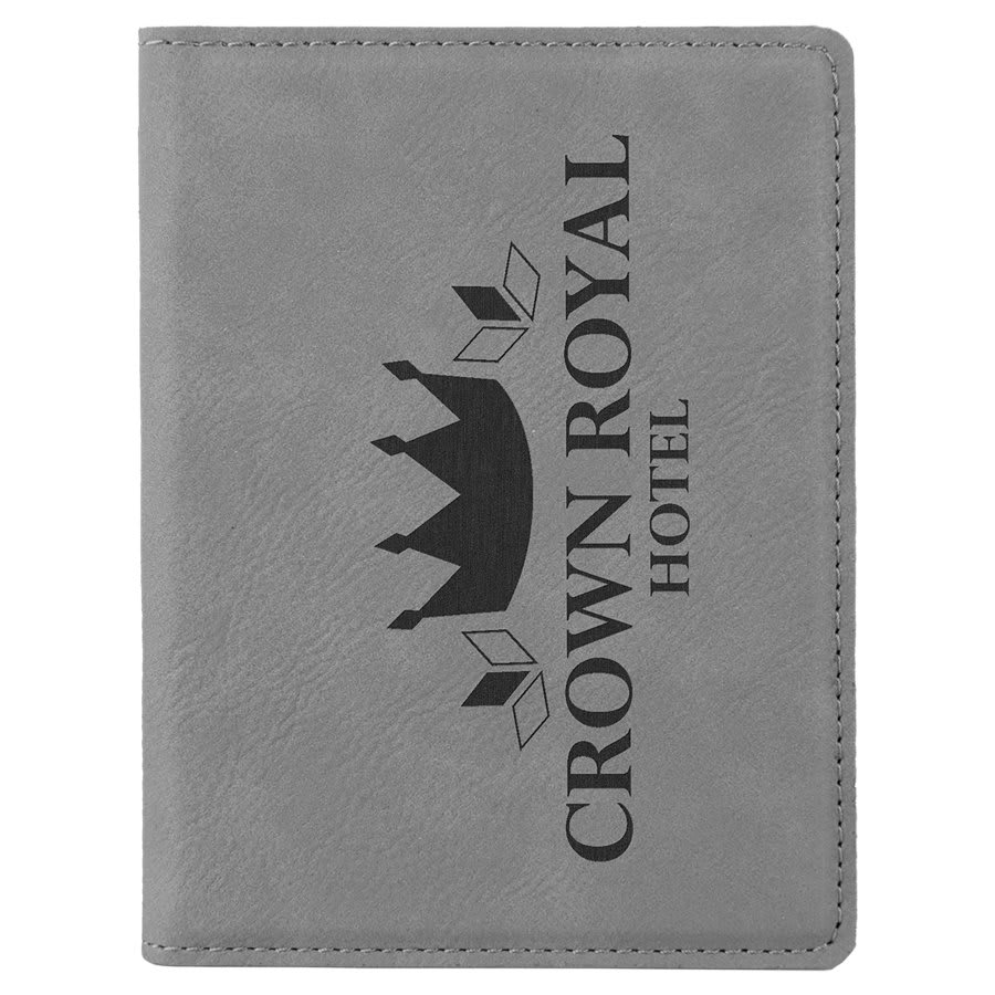 4.25" x 5.5" Gray Leatherette Passport Holder