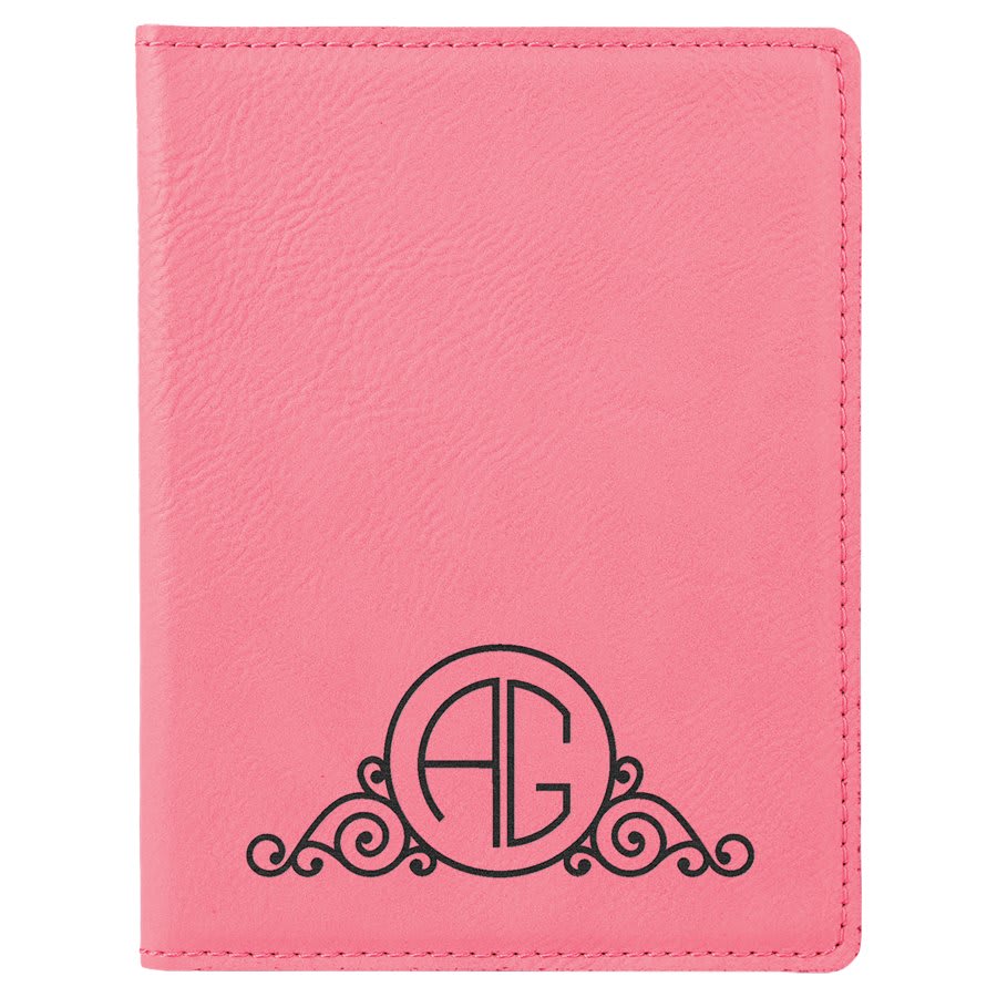 4.25" x 5.5" Pink Leatherette Passport Holder