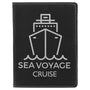 4.25" x 5.5" Black/Silver Leatherette Passport Holder