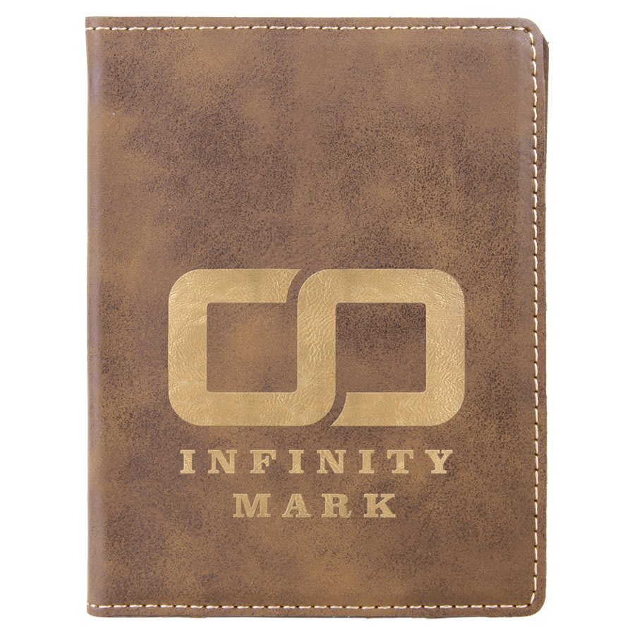 4.25" x 5.5" Rustic/Gold Leatherette Passport Holder