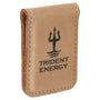 1.75" x 2.5" Light Brown Leatherette Money Clip