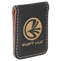 1.75" x 2.5" Black/Gold Leatherette Money Clip