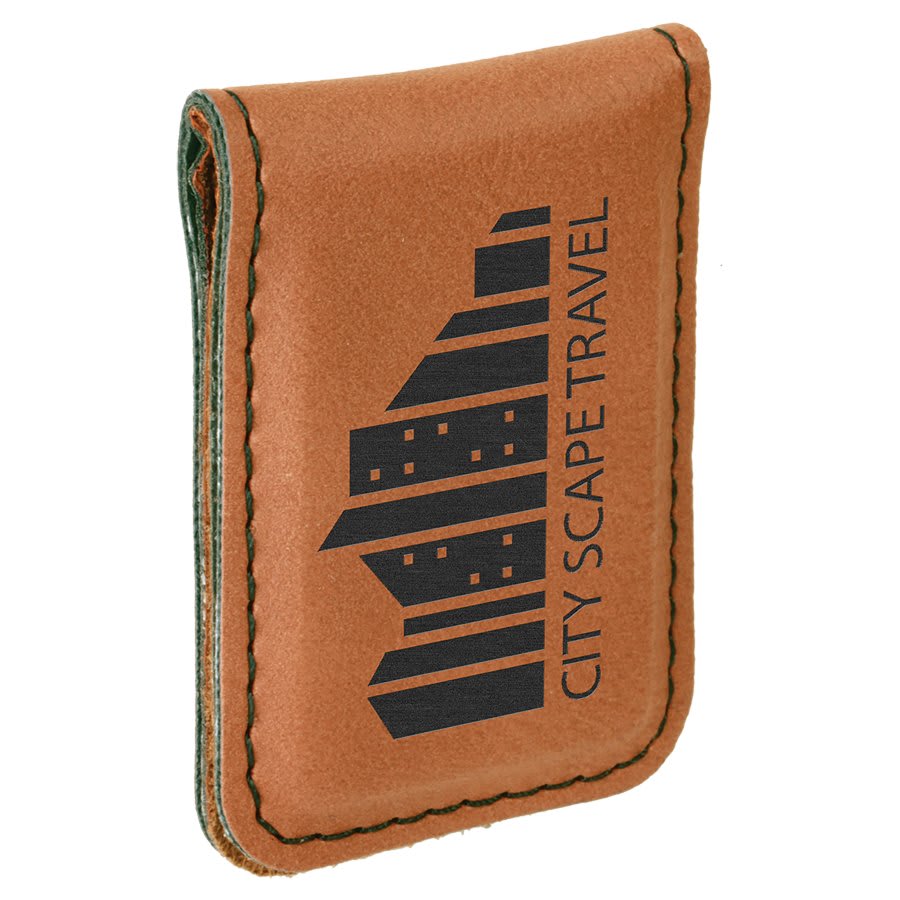 1.75" x 2.5" Rawhide Leatherette Money Clip