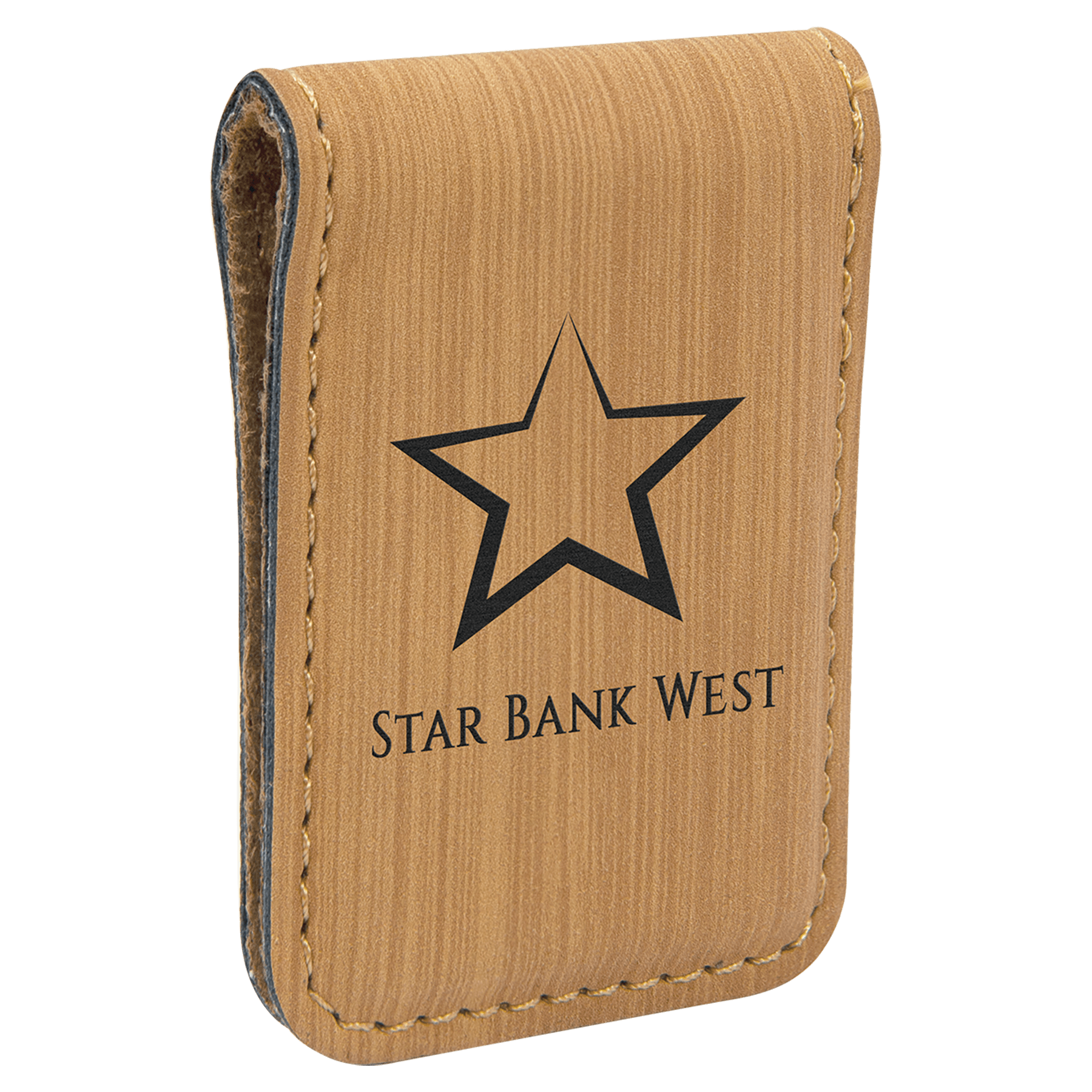 1.75" x 2.5" Bamboo Leatherette Money Clip