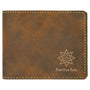 4.5" x 3.5" Rustic/Gold Leatherette Bifold Wallet