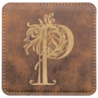 4" x 4" Square Rustic/Gold Leatherette Coaster