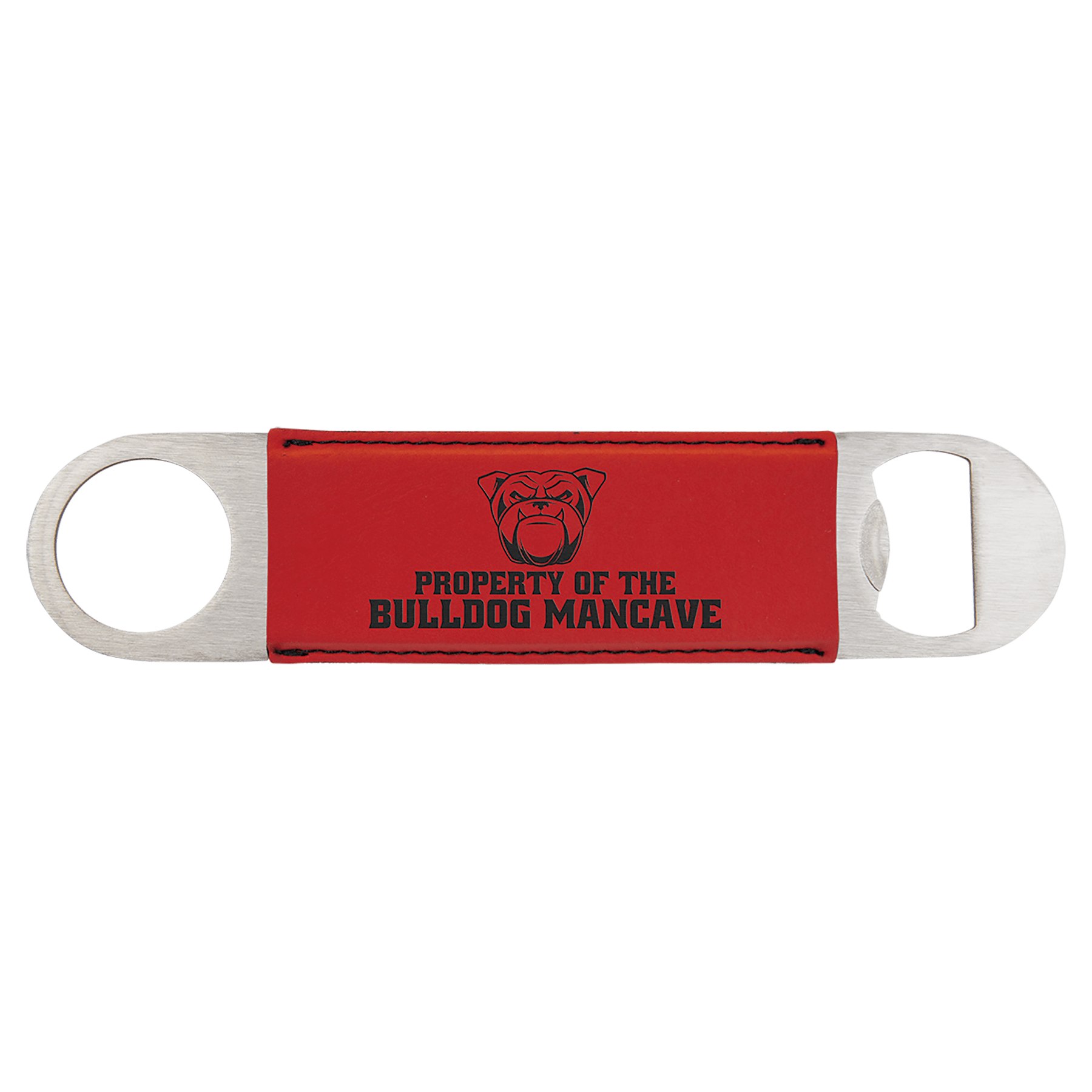 1.5" x 7" Red Leatherette Bottle Opener