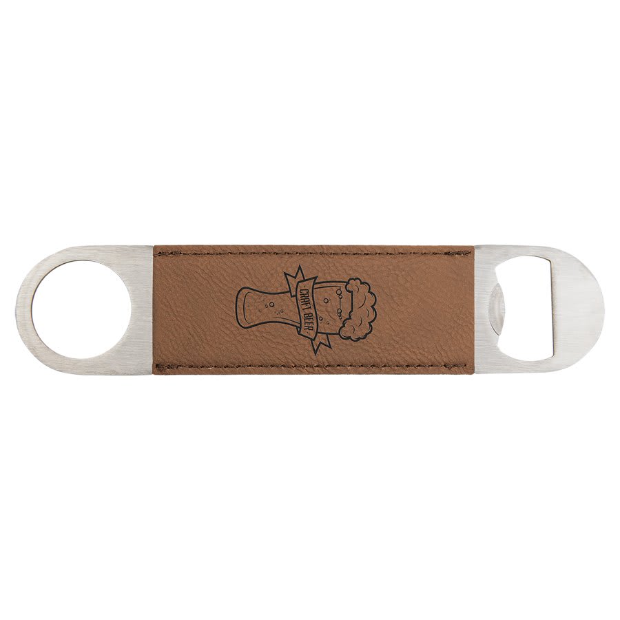 1.5" x 7" Dark Brown Leatherette Bottle Opener