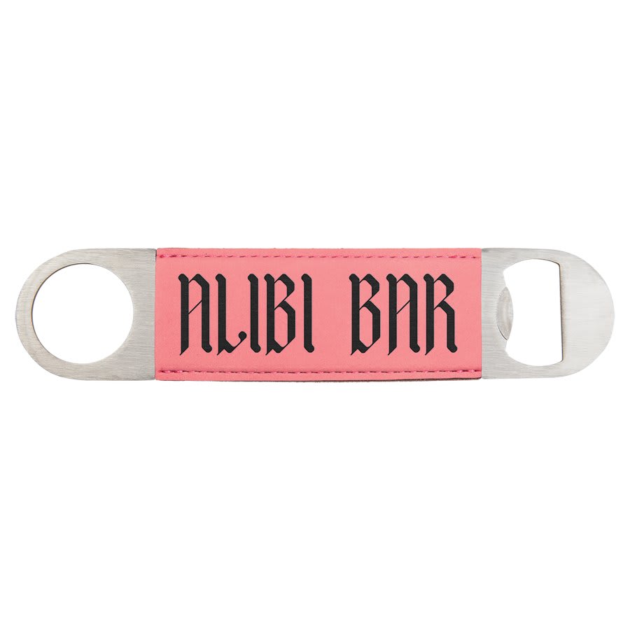 1.5" x 7" Pink Leatherette Bottle Opener