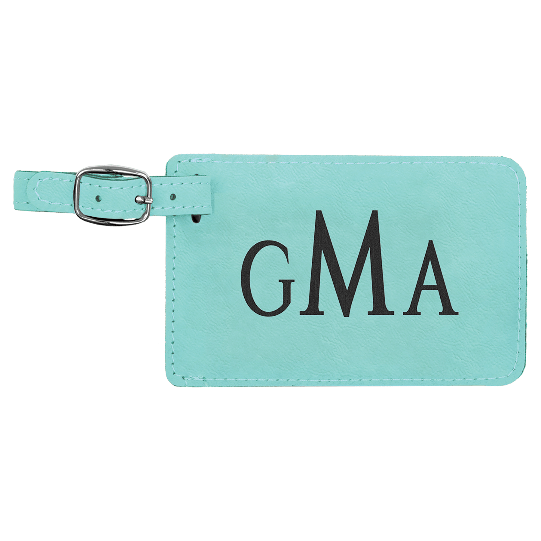 4.25" x 2.75" Teal Leatherette Luggage Tag