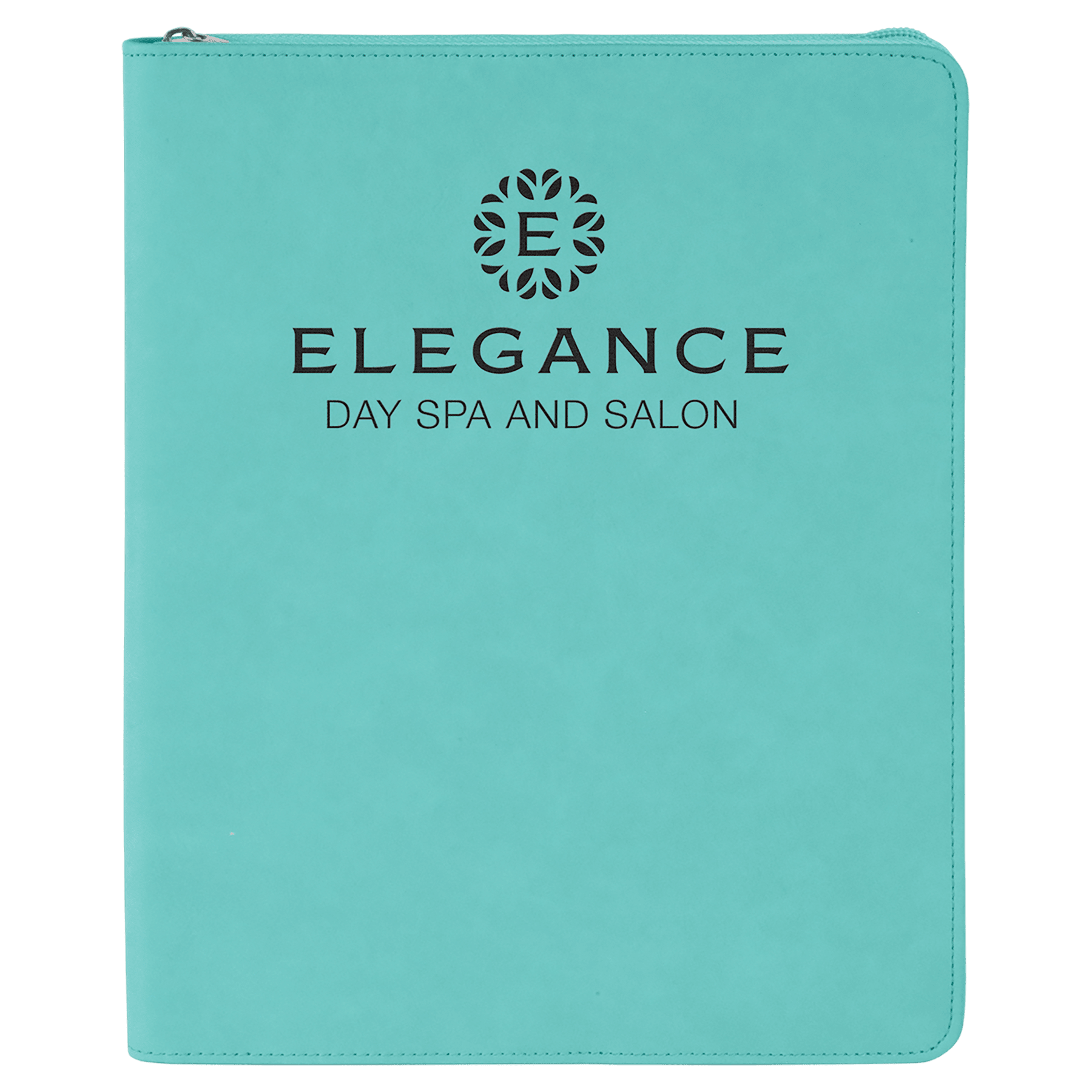 9.5" x 12" Teal w/Zipper Leatherette Portfolio w/Notepad