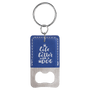 Rectangle Leatherette Bottle Opener Keychain - KCL11