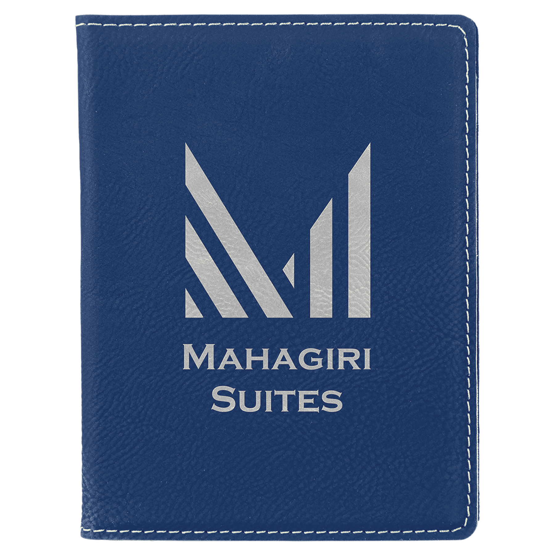 4.25" x 5.5" Blue/Silver Leatherette Passport Holder