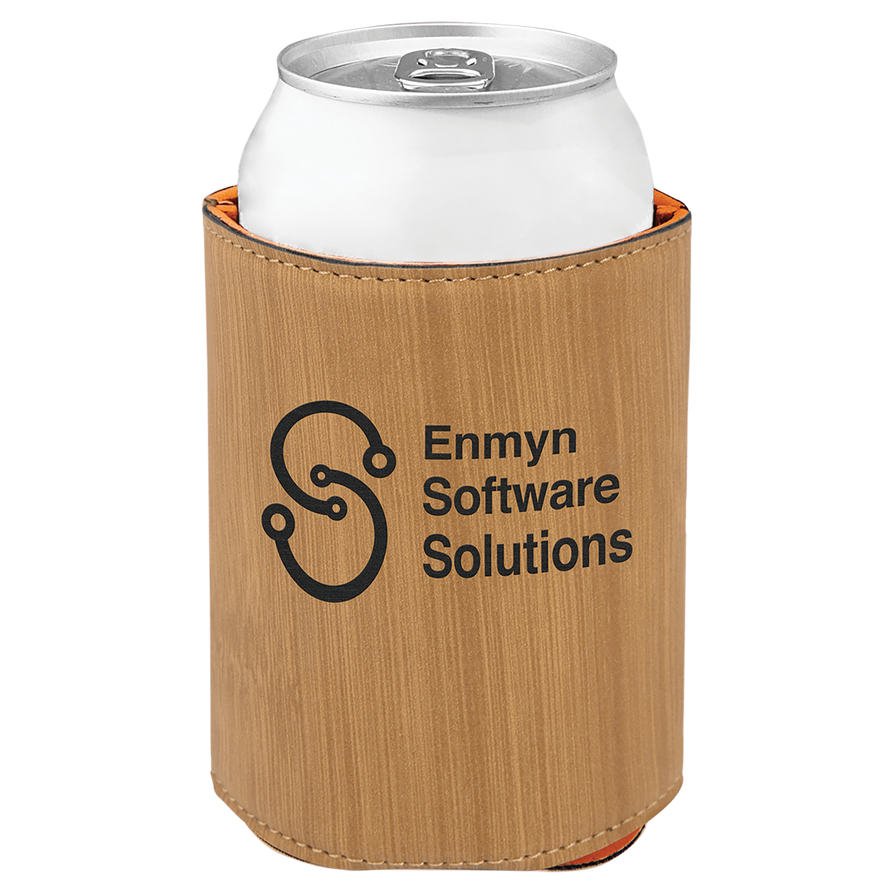 3.75" Bamboo Leatherette Beverage Holder