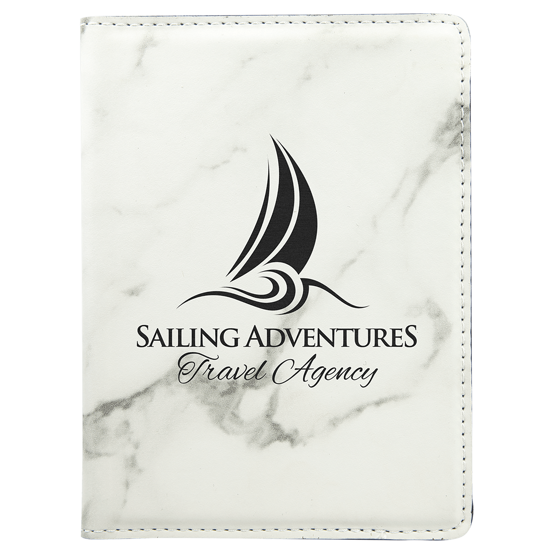 4.25" x 5.5" White Marble Leatherette Passport Holder